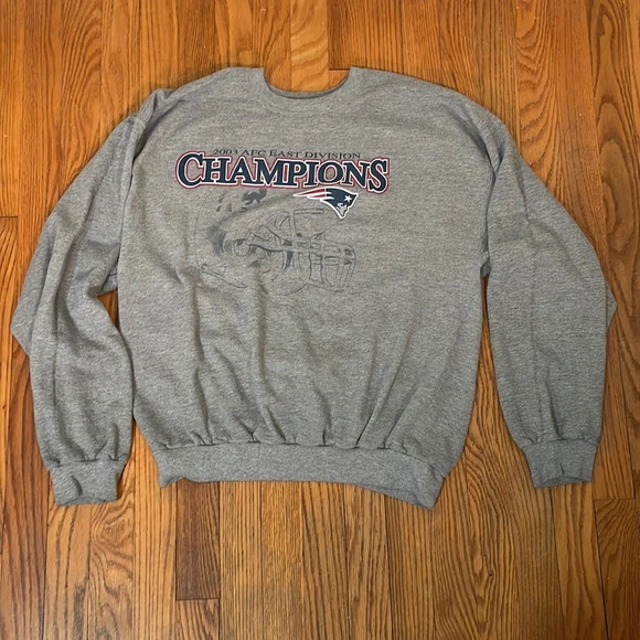 Vintage NFL Patriots 2003 AFC Champions Sweatshirt unisex size XL - Picture 1 of 5